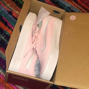 Pink and white old school Vans